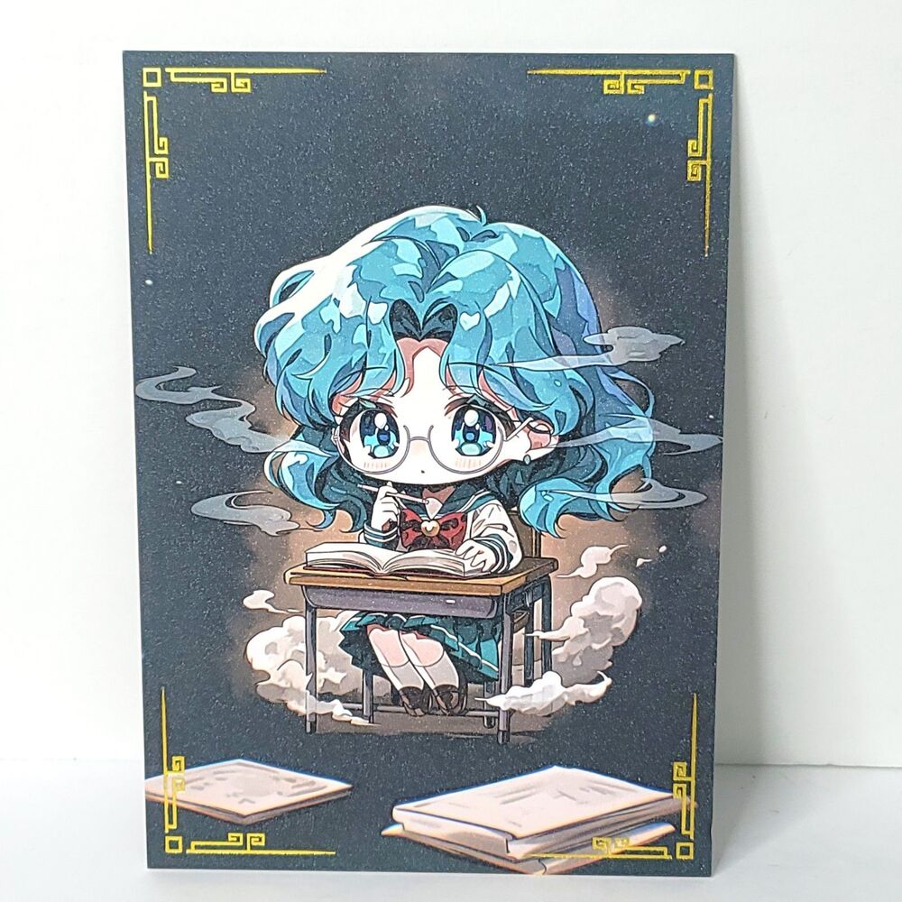 Sailor Mars School Girl Chibi Waifu Card Anime Girl Double Sided Art Board A5